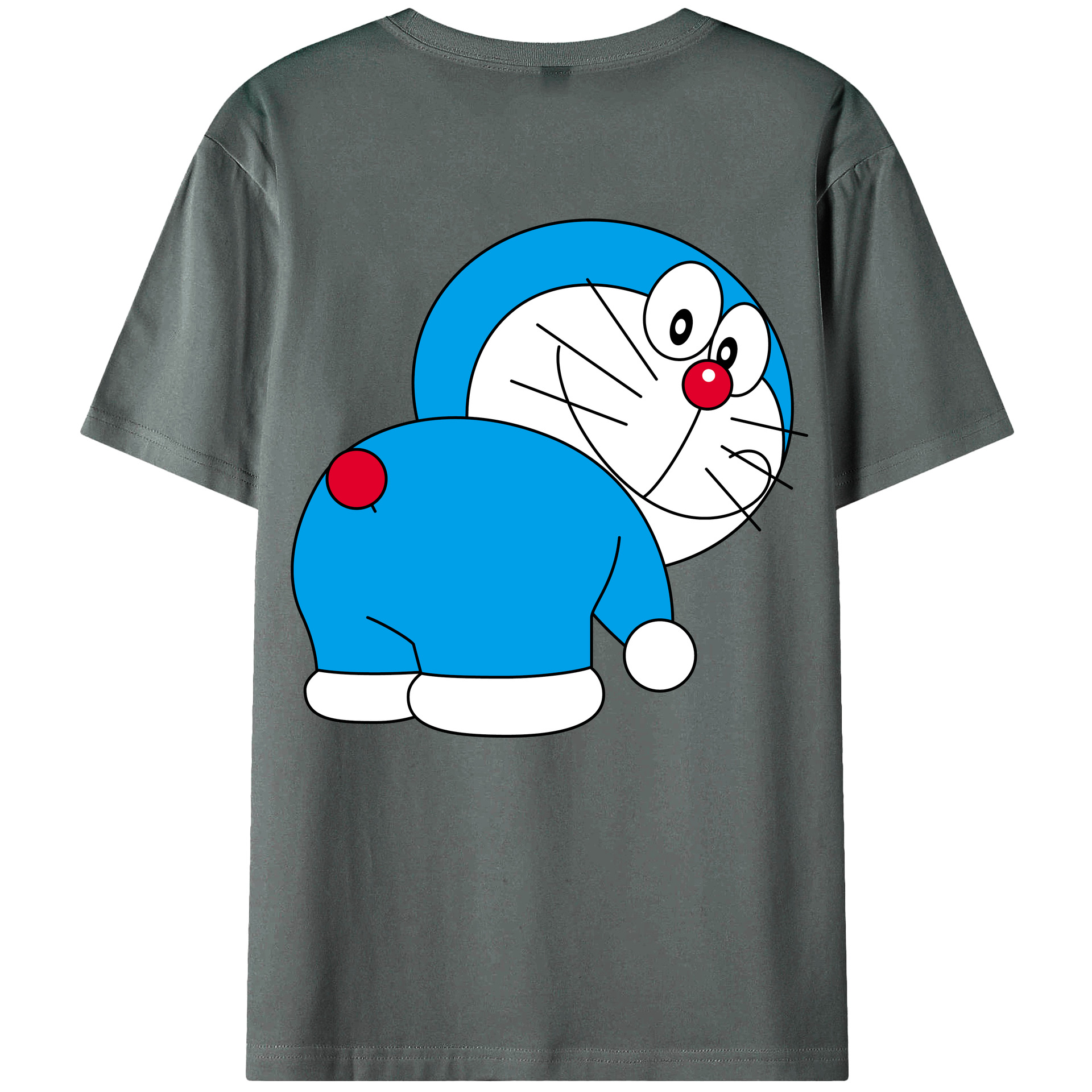 （画像用） ドラえもん Doraemon 綿100％ メンズ半袖Tシャツ（バックプリント） 通気性